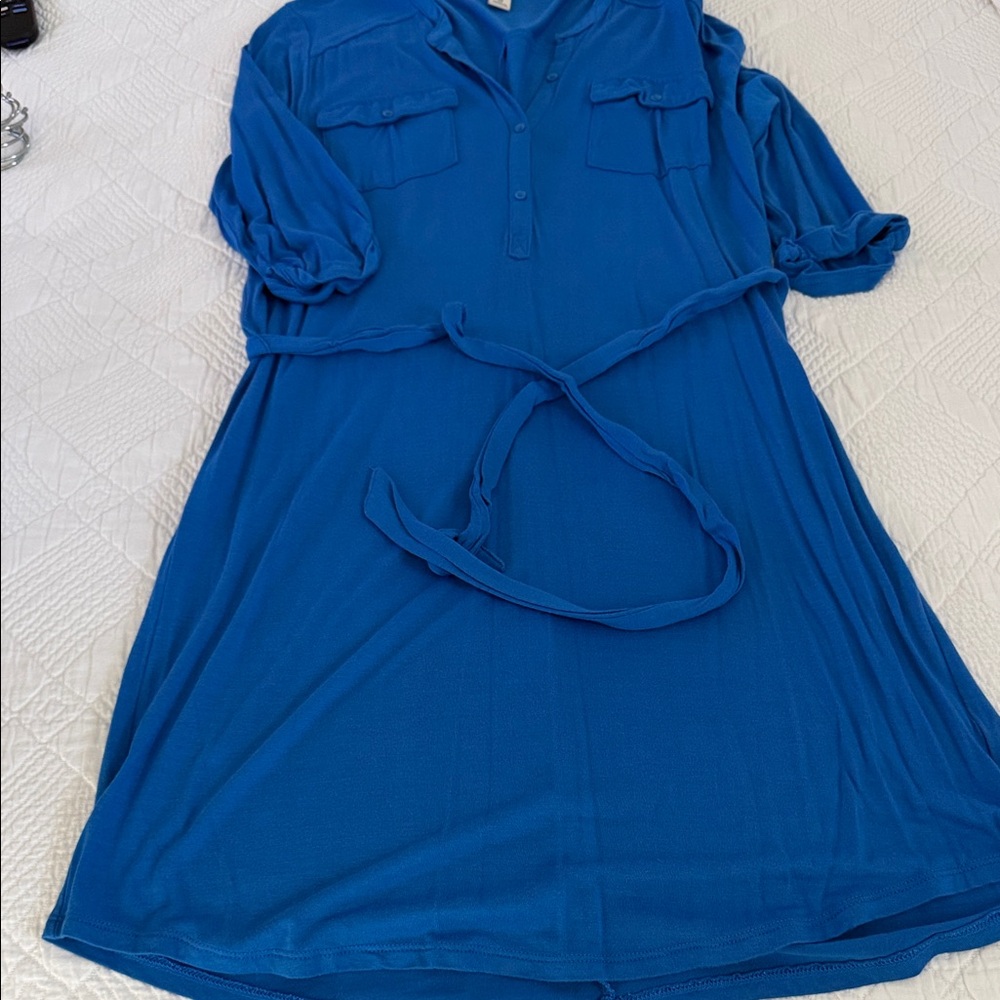 Old Navy Women's Long Sleeve Blue Dress